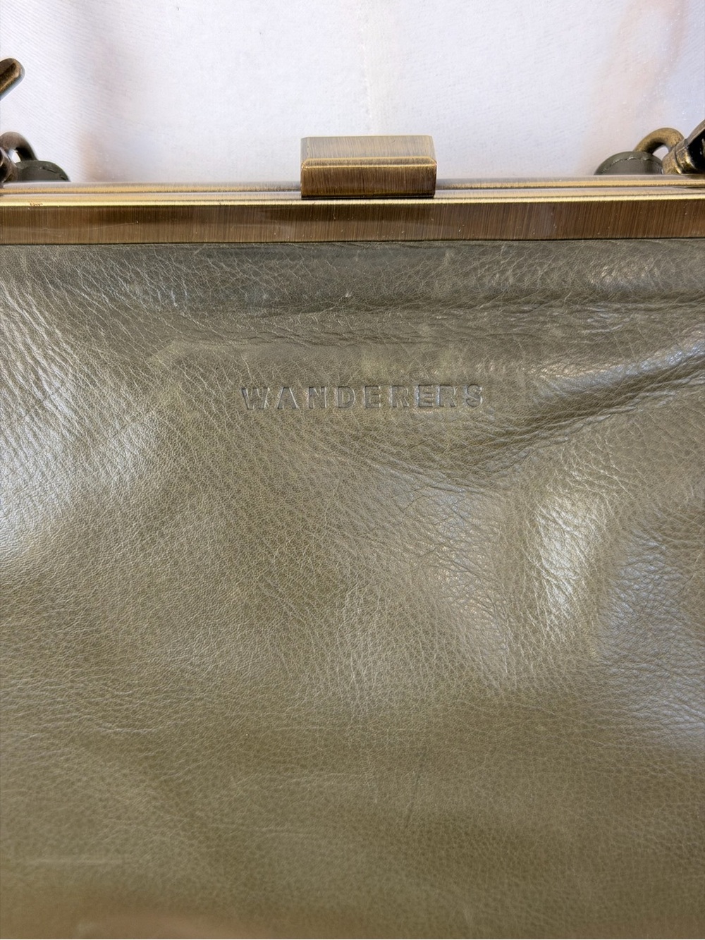 Classic Olive Leather Shoulder Bag - Picture 7 of 10
